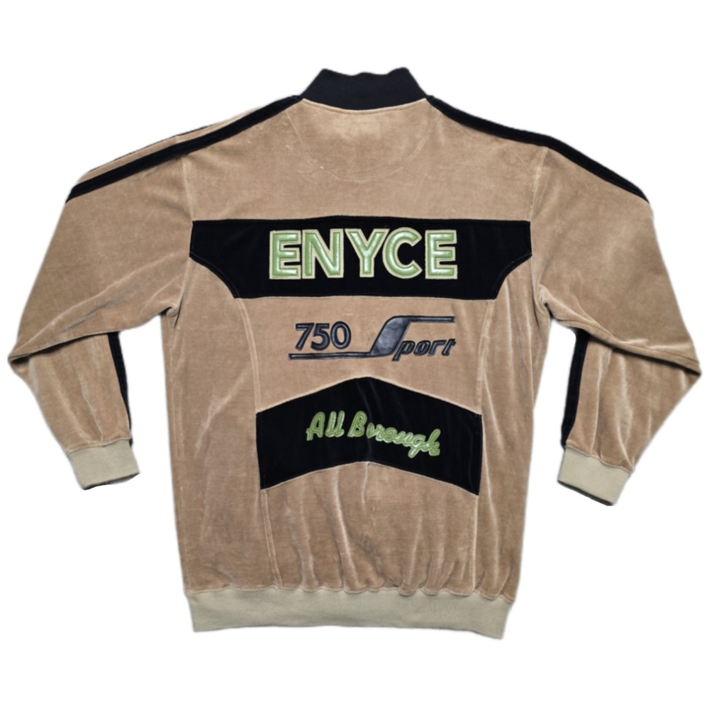 VTG Enyce Velour Track Suit Jacket 2XL 750 Sport Racing NYC Brown